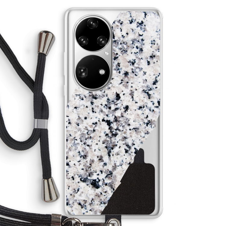 Gespikkelde marmer: Huawei P50 Pro Transparant Hoesje met koord