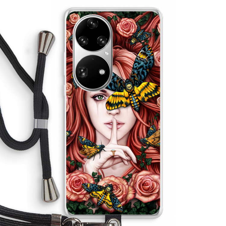 Lady Moth: Huawei P50 Pro Transparant Hoesje met koord