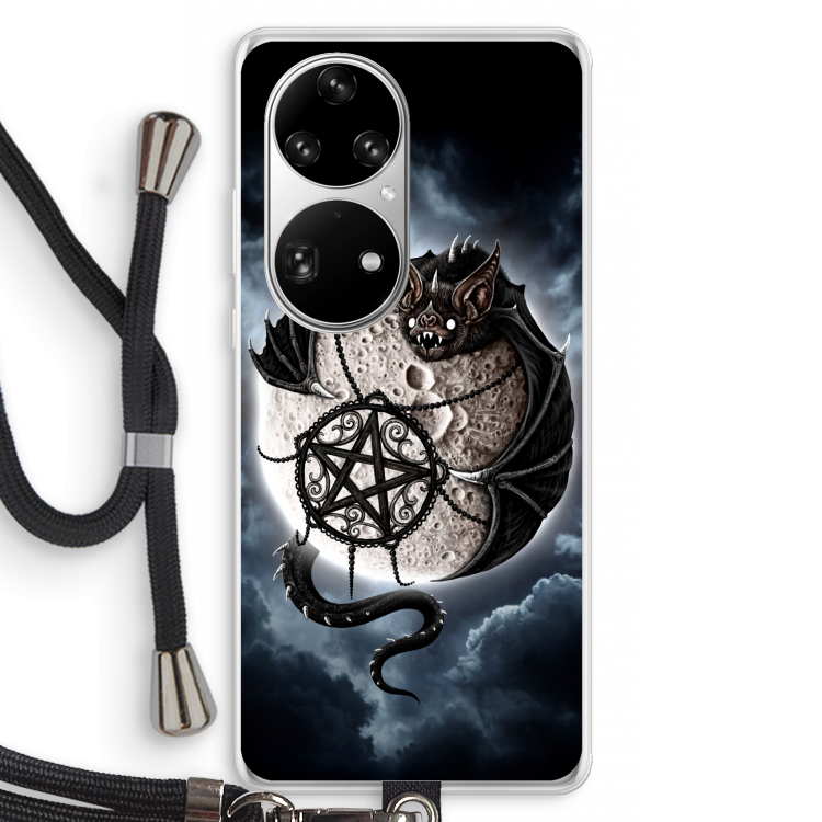 Volle maan: Huawei P50 Pro Transparant Hoesje met koord