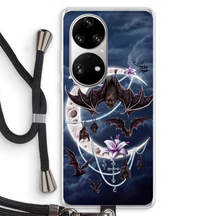 Vleermuizen Maan: Huawei P50 Pro Transparant Hoesje met koord