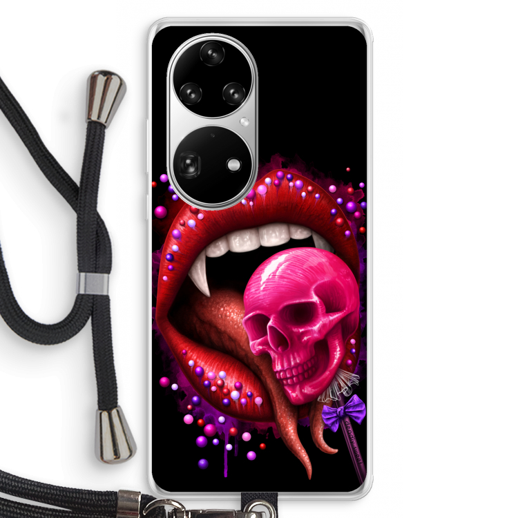Dodelijk zoet: Huawei P50 Pro Transparant Hoesje met koord