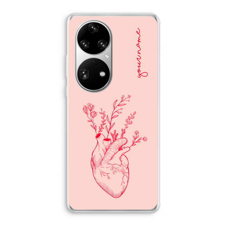Blooming Heart: Huawei P50 Pro Transparant Hoesje