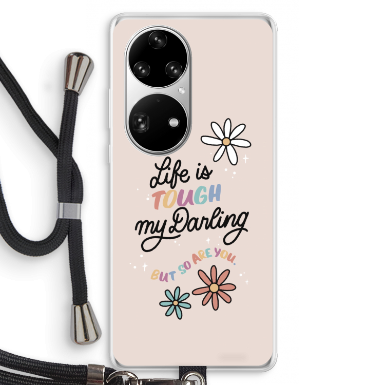 Tough Life: Huawei P50 Pro Transparant Hoesje met koord