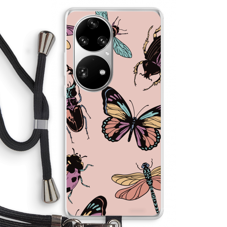 Tiny Bugs: Huawei P50 Pro Transparant Hoesje met koord
