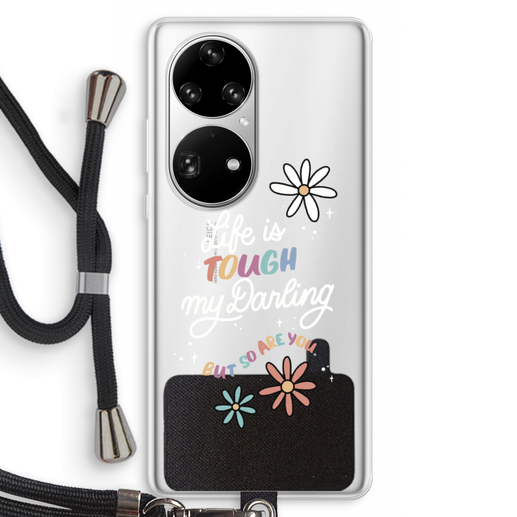 Tough Life: Huawei P50 Pro Transparant Hoesje met koord
