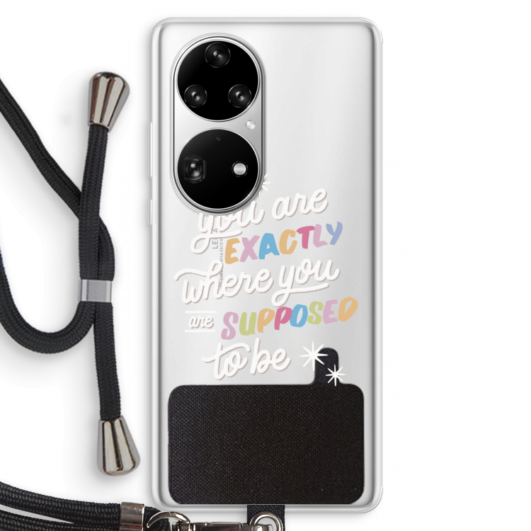 Right Place: Huawei P50 Pro Transparant Hoesje met koord