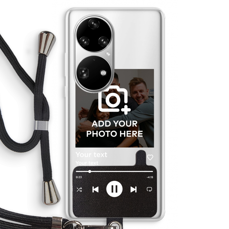 Music Player: Huawei P50 Pro Transparant Hoesje met koord