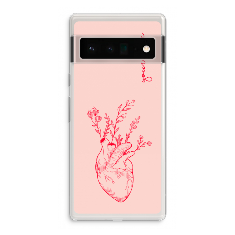 Blooming Heart: Google Pixel 6 Pro Transparant Hoesje