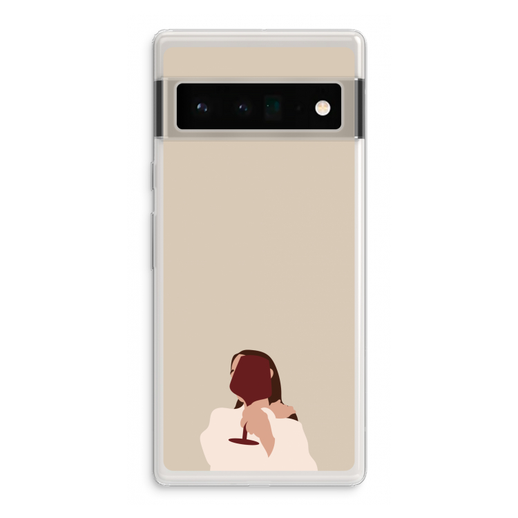 I drink wine: Google Pixel 6 Pro Transparant Hoesje