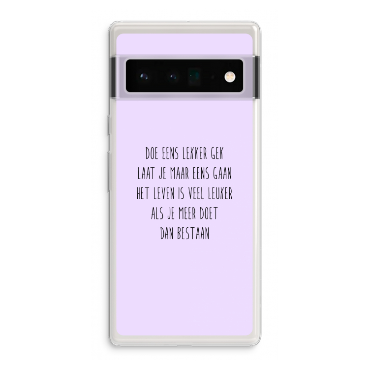 Gek: Google Pixel 6 Pro Transparant Hoesje
