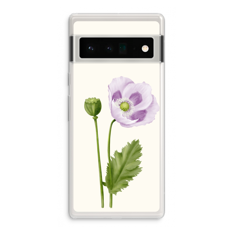 Purple poppy: Google Pixel 6 Pro Transparant Hoesje