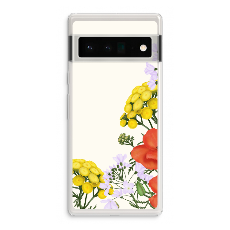 Wilde bloemen: Google Pixel 6 Pro Transparant Hoesje
