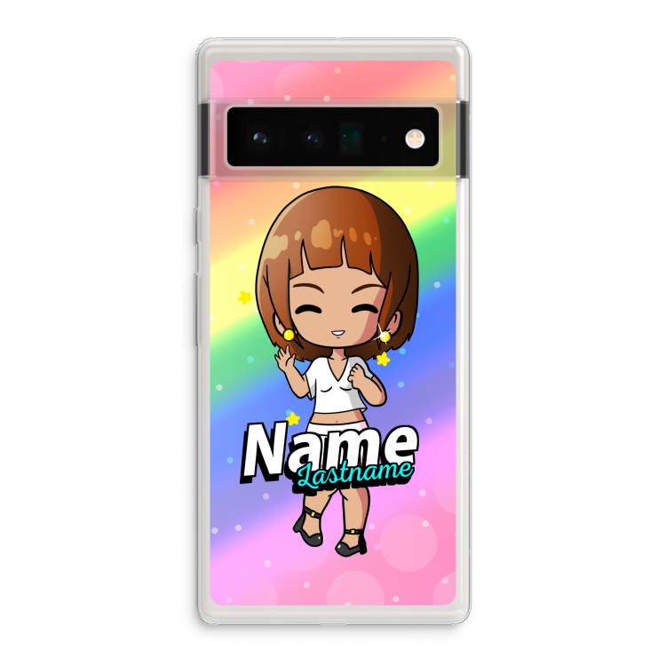 Chibi Maker vrouw: Google Pixel 6 Pro Transparant Hoesje