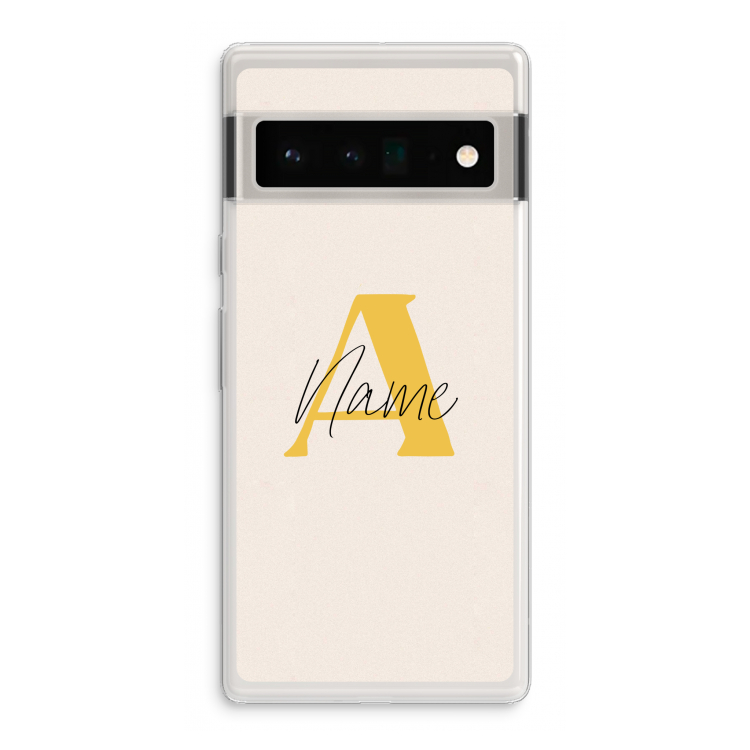 Amber Script: Google Pixel 6 Pro Transparant Hoesje