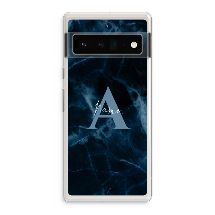 Midnight Marble: Google Pixel 6 Pro Transparant Hoesje