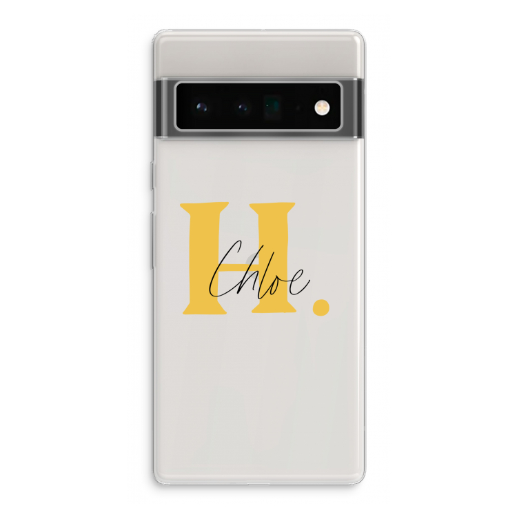 Amber Script: Google Pixel 6 Pro Transparant Hoesje