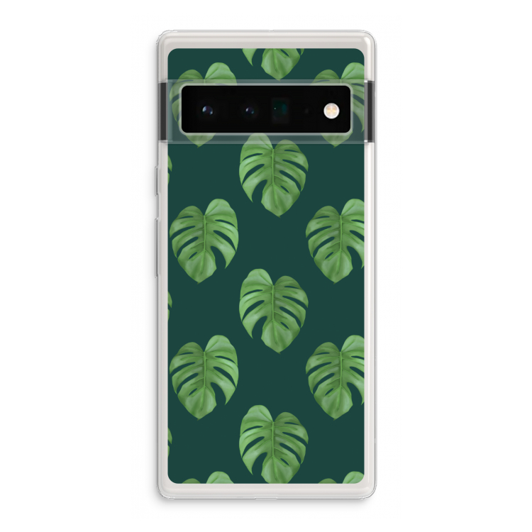 Monstera leaves: Google Pixel 6 Pro Transparant Hoesje