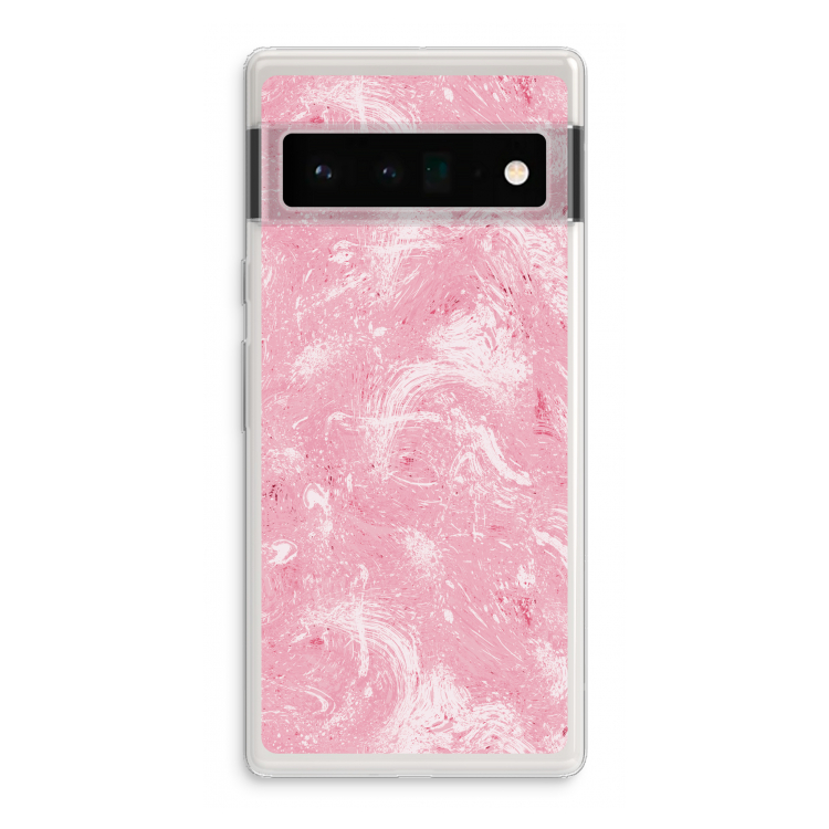 Abstract Painting Pink: Google Pixel 6 Pro Transparant Hoesje