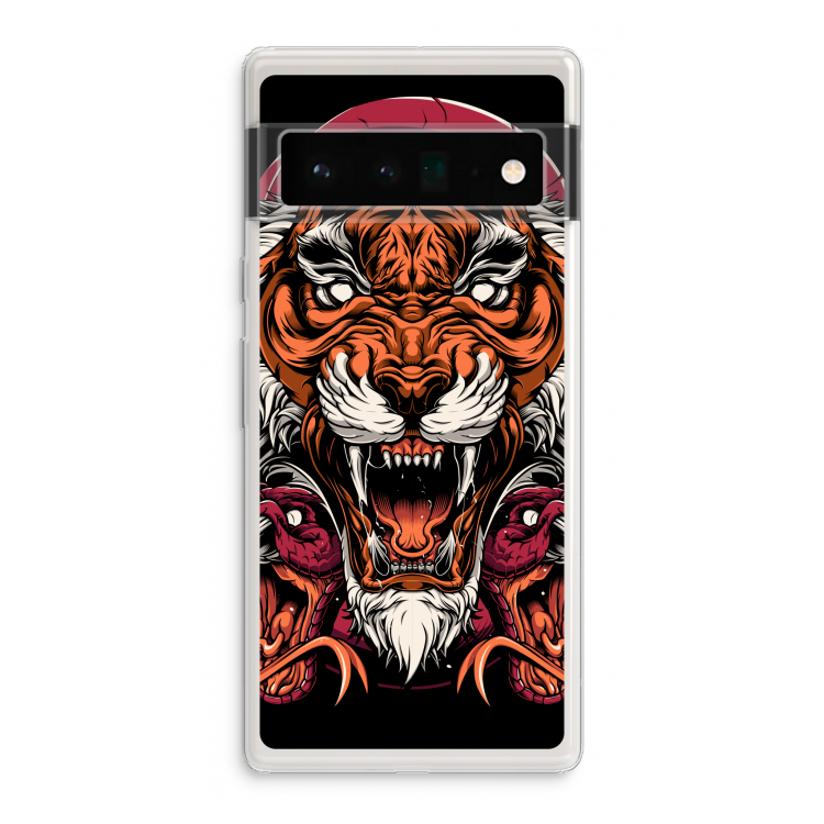 Tiger and Rattlesnakes: Google Pixel 6 Pro Transparant Hoesje