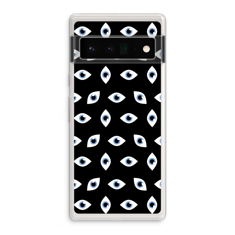 Eyes pattern: Google Pixel 6 Pro Transparant Hoesje