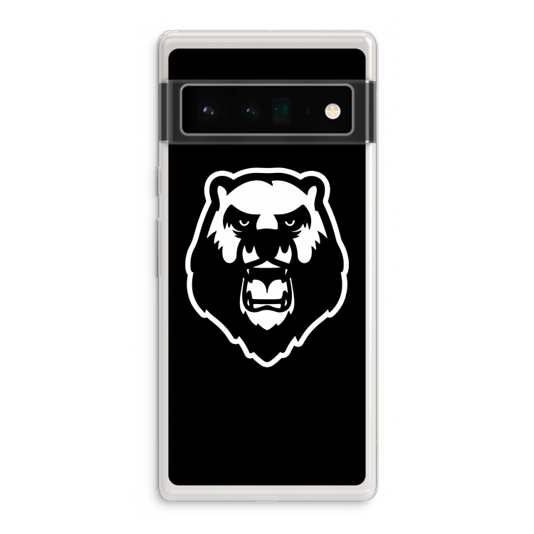 Angry Bear (black): Google Pixel 6 Pro Transparant Hoesje