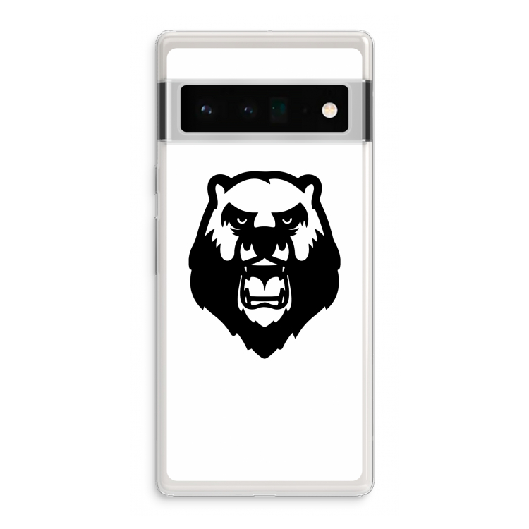 Angry Bear (white): Google Pixel 6 Pro Transparant Hoesje
