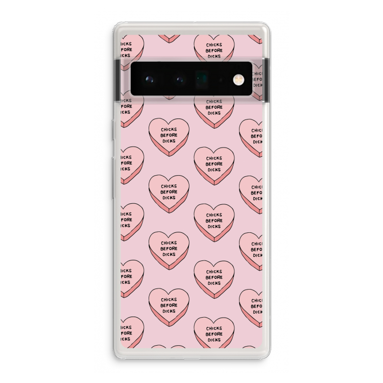 Chicks before dicks: Google Pixel 6 Pro Transparant Hoesje