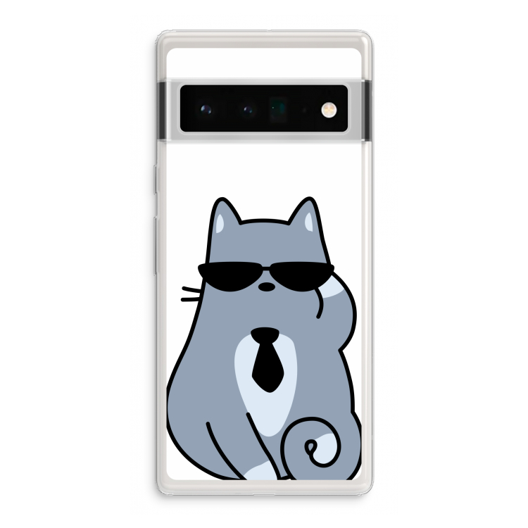 Cool cat: Google Pixel 6 Pro Transparant Hoesje