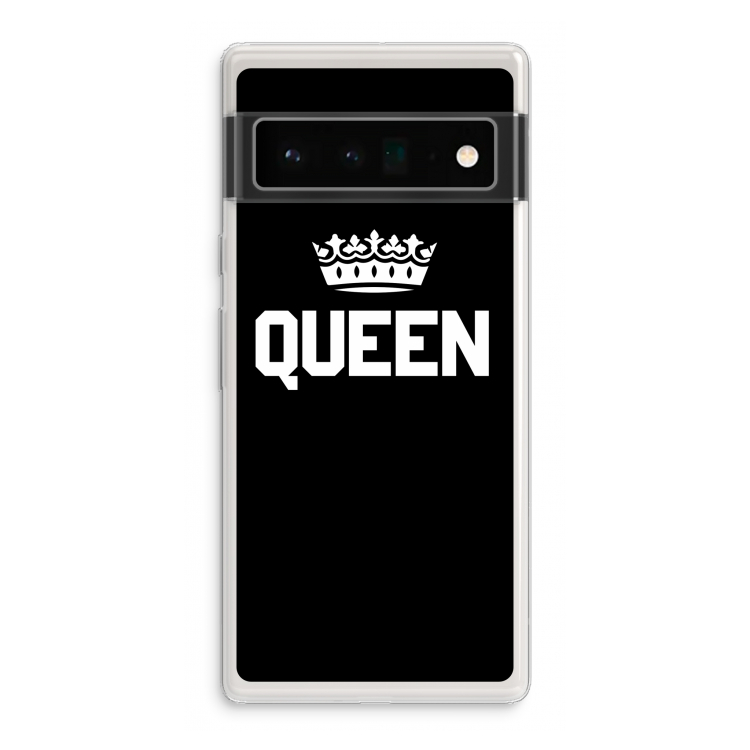 Queen zwart: Google Pixel 6 Pro Transparant Hoesje