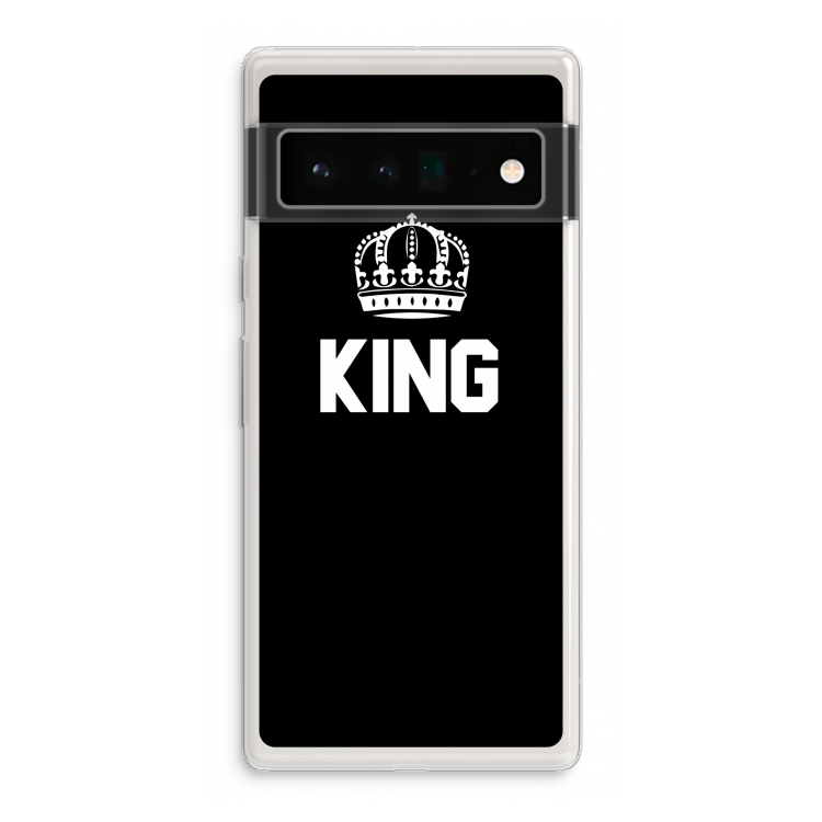 King zwart: Google Pixel 6 Pro Transparant Hoesje