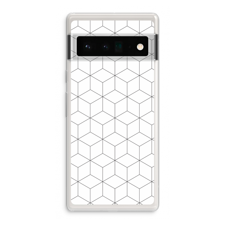 Zwart-witte kubussen: Google Pixel 6 Pro Transparant Hoesje