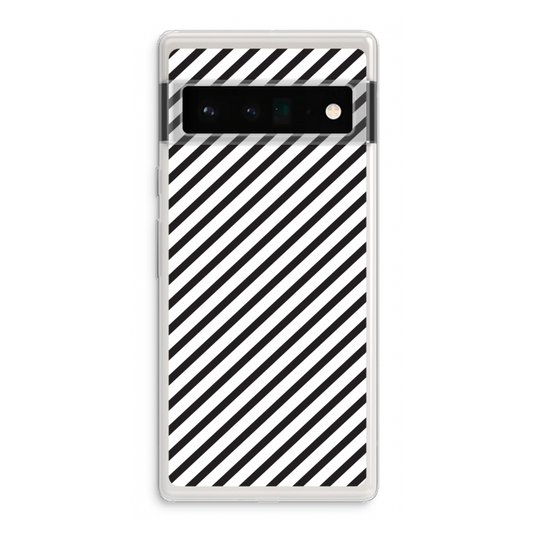 Strepen zwart-wit: Google Pixel 6 Pro Transparant Hoesje