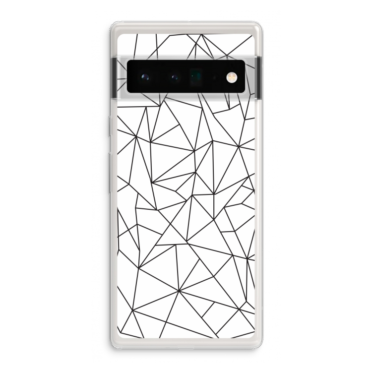 Geometrische lijnen zwart: Google Pixel 6 Pro Transparant Hoesje