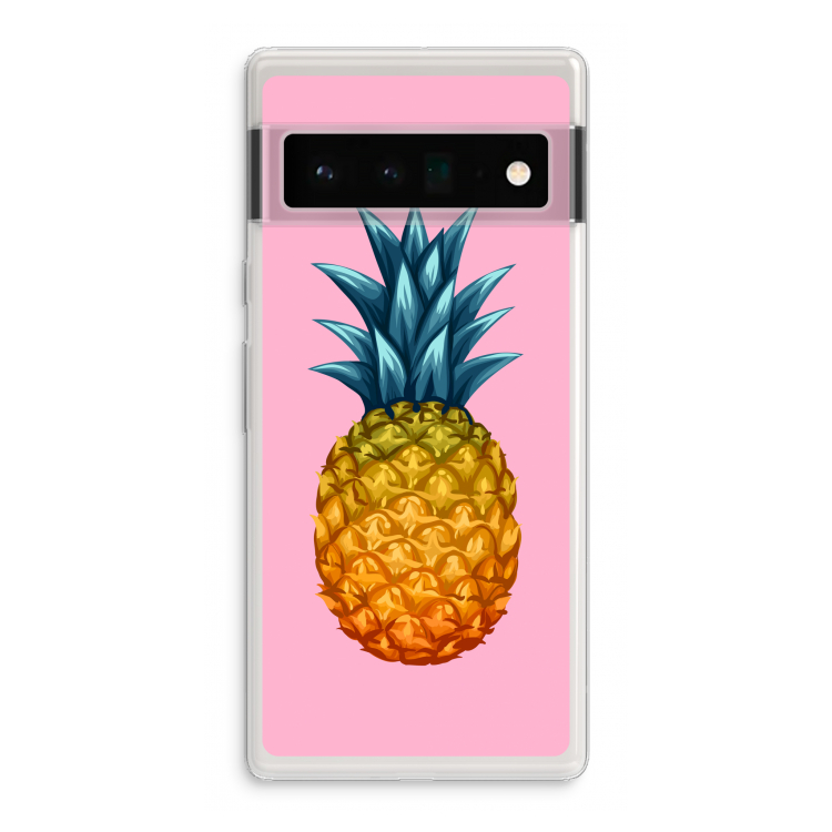 Grote ananas: Google Pixel 6 Pro Transparant Hoesje