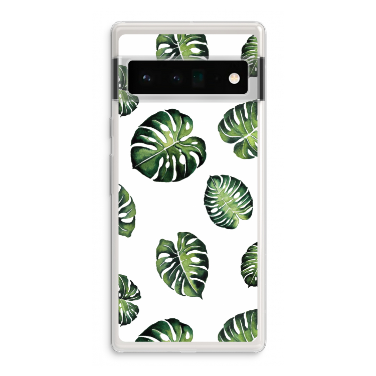 Tropische bladeren: Google Pixel 6 Pro Transparant Hoesje