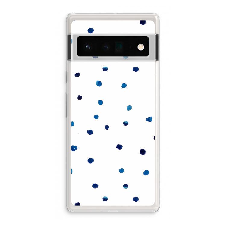 Blauwe stippen: Google Pixel 6 Pro Transparant Hoesje