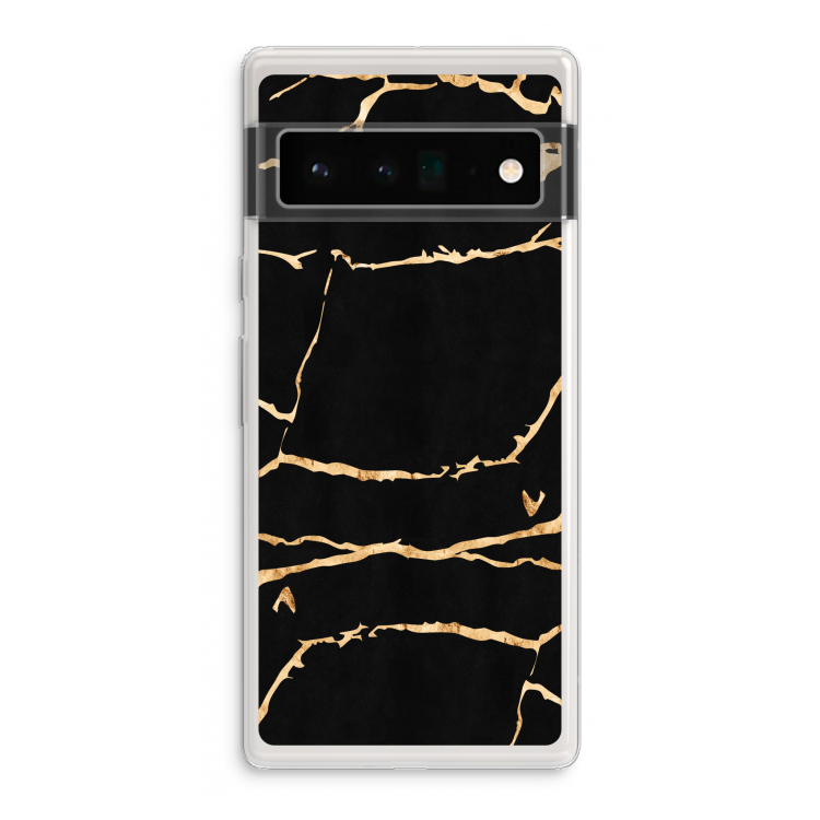 Gouden marmer: Google Pixel 6 Pro Transparant Hoesje