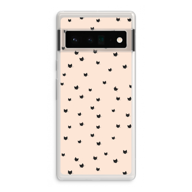 Kleine kattenkopjes: Google Pixel 6 Pro Transparant Hoesje