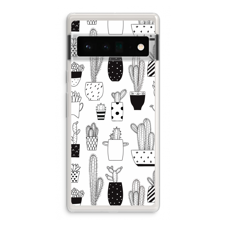 Cactusmotief: Google Pixel 6 Pro Transparant Hoesje