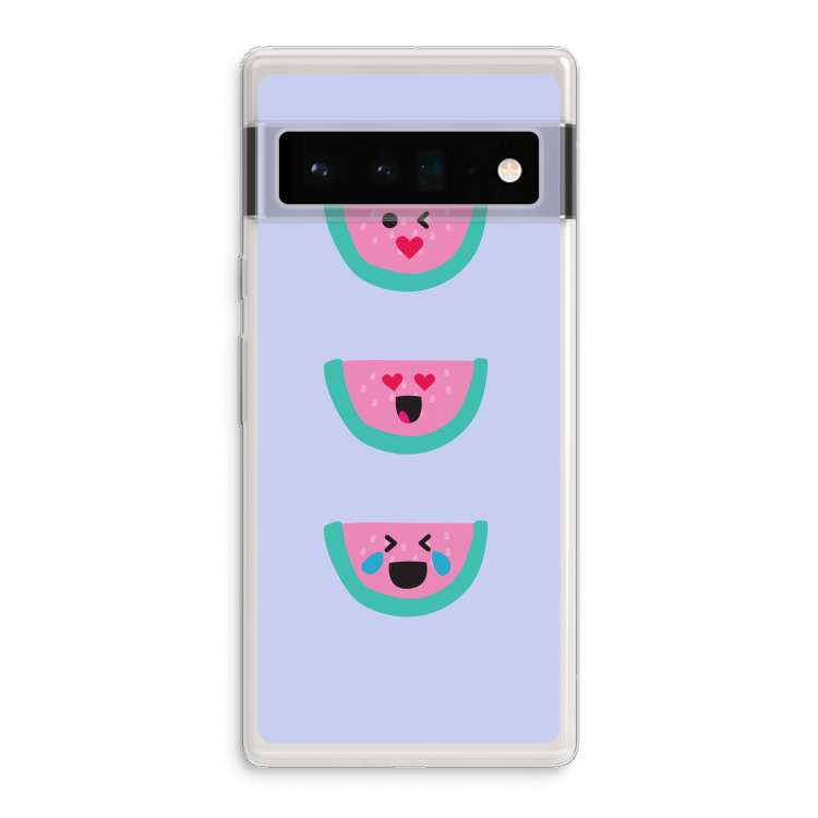 Smiley watermeloen: Google Pixel 6 Pro Transparant Hoesje