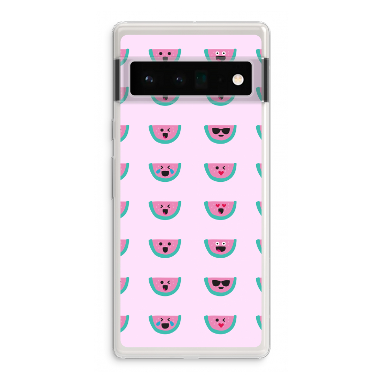 Smiley watermeloenprint: Google Pixel 6 Pro Transparant Hoesje