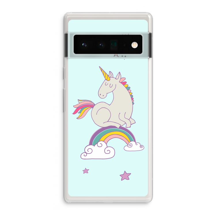 Regenboog eenhoorn: Google Pixel 6 Pro Transparant Hoesje