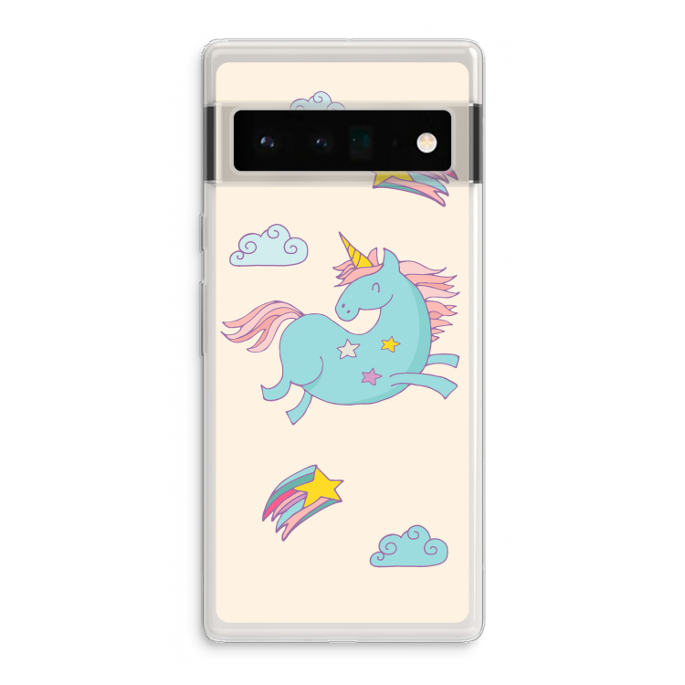 Vliegende eenhoorn: Google Pixel 6 Pro Transparant Hoesje