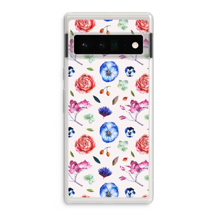 Bloemetjes: Google Pixel 6 Pro Transparant Hoesje