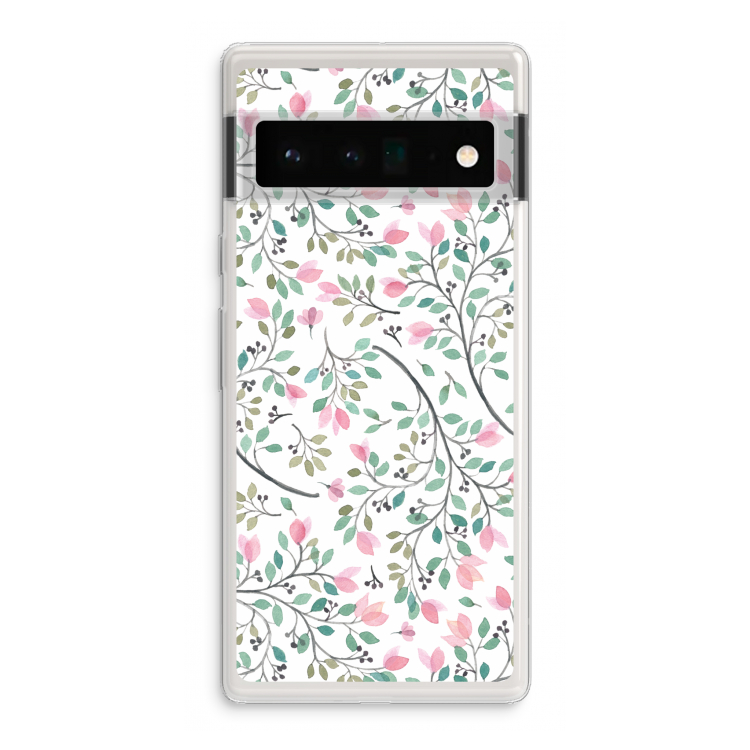 Sierlijke bloemen: Google Pixel 6 Pro Transparant Hoesje