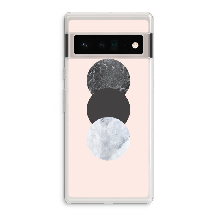 Marmeren cirkels: Google Pixel 6 Pro Transparant Hoesje
