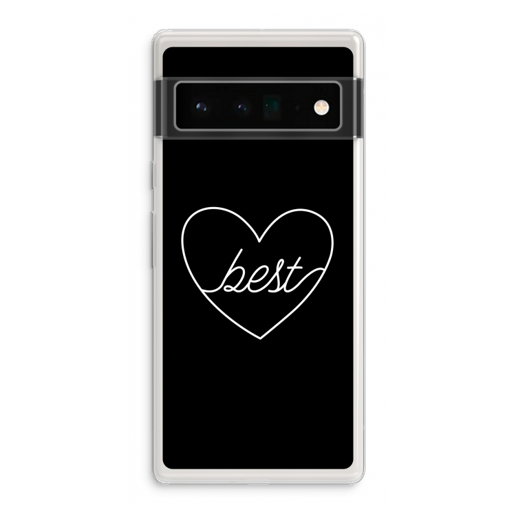 Best heart black: Google Pixel 6 Pro Transparant Hoesje