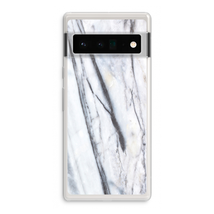 Gestreepte marmer: Google Pixel 6 Pro Transparant Hoesje