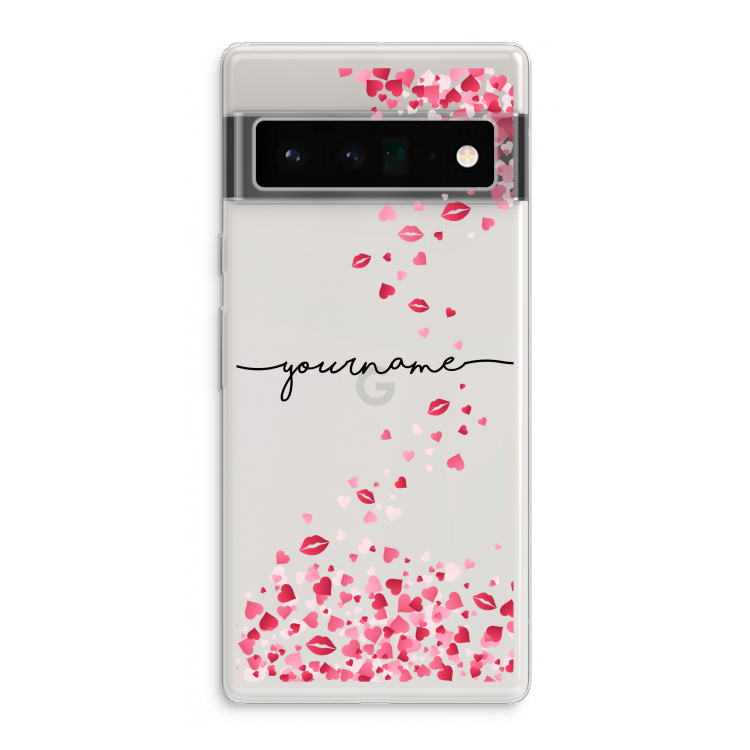 Hartjes en kusjes: Google Pixel 6 Pro Transparant Hoesje