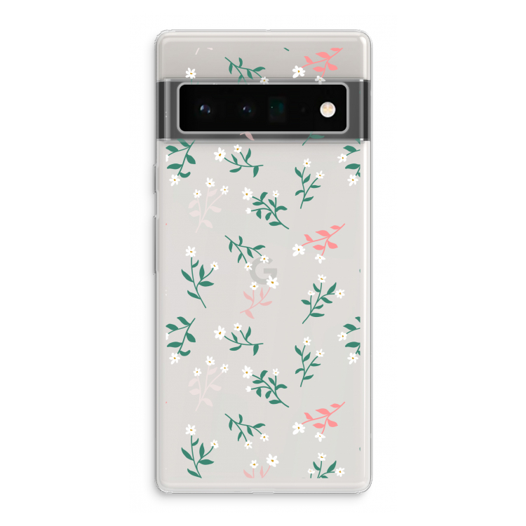 Small white flowers: Google Pixel 6 Pro Transparant Hoesje